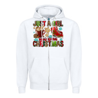 White just a girl who loves christmas Zipper Hoodie - FaDigitalArtStudio
