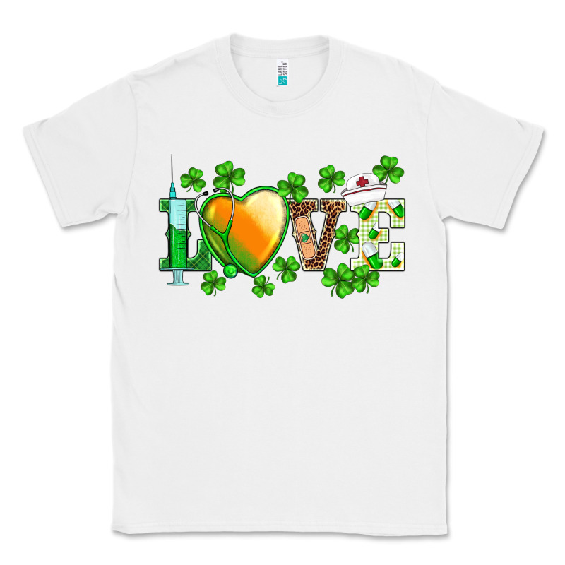 St.patrick's Nurse Love Heart Stethoscope Classic Tee by BarkalooDesign | Teevron