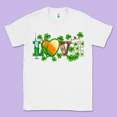 St.patrick's Nurse Love Heart Stethoscope Classic Tee Designed By Barkaloodesign
