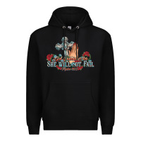 Black she will not fail psalm christian cross pray Premium Hoodie - NancyCooperArtShop