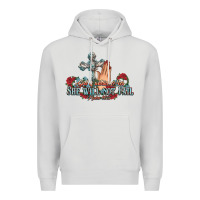 Dove Grey she will not fail psalm christian cross pray Premium Hoodie - NancyCooperArtShop