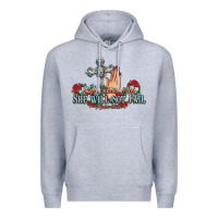 Heather Grey she will not fail psalm christian cross pray Premium Hoodie - NancyCooperArtShop
