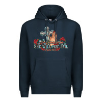 Navy she will not fail psalm christian cross pray Premium Hoodie - NancyCooperArtShop