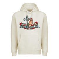 Oatmeal Heather she will not fail psalm christian cross pray Premium Hoodie - NancyCooperArtShop