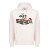 Pale Pink she will not fail psalm christian cross pray Premium Hoodie - NancyCooperArtShop