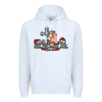 White she will not fail psalm christian cross pray Premium Hoodie - NancyCooperArtShop