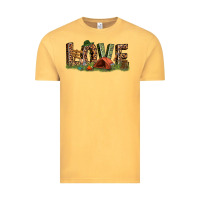 Vintage Mustard love camping Vintage Tee - texasbilliewilder