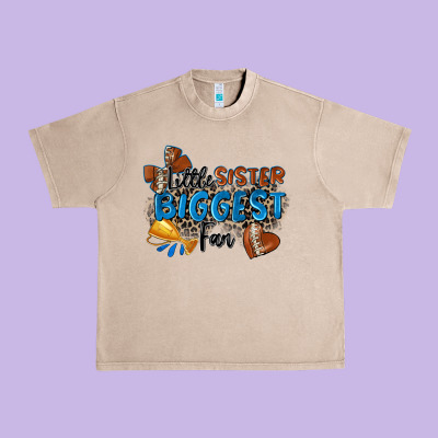Little Sister Biggest Fan Football Urban Heavy Tee Designed By Zillion Design Studio