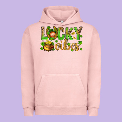 St. Patricks Day Lucky Vibes Urban Hoodie Designed By Bundleandbundleshop