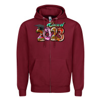 Burgundy class of 2023 Zipper Hoodie - RacoonDesign