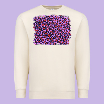 Lilac Leopard With Red Glitter Premium Sweatshirt Designed By Artiststas