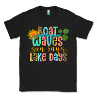 Black boat waves sun rays lake days Classic Tee - Zillion Design Studio