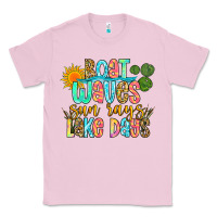 Bubblegum Pink boat waves sun rays lake days Classic Tee - Zillion Design Studio