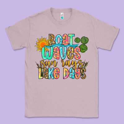 Boat Waves Sun Rays Lake Days Classic Tee Designed By Zillion Design Studio