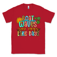 Red boat waves sun rays lake days Classic Tee - Zillion Design Studio