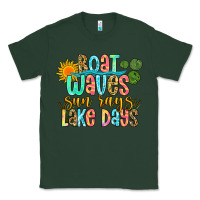 Sports Green boat waves sun rays lake days Classic Tee - Zillion Design Studio
