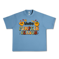 Pebble Blue hello pumpkin season Urban Heavy Tee - BarkalooDesign