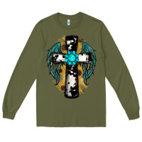 Army Green cross gemstone wings Long Sleeve Tee - RanaPortraitStore