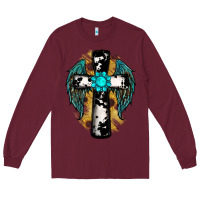Burgundy cross gemstone wings Long Sleeve Tee - RanaPortraitStore