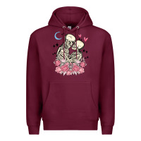 Burgundy the lovers skeletons Premium Hoodie - MaliasSmallBusiness