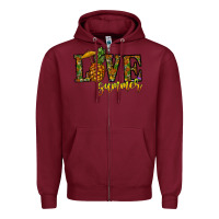 Burgundy love summer pinapple Zipper Hoodie - CowhideDigitalArt