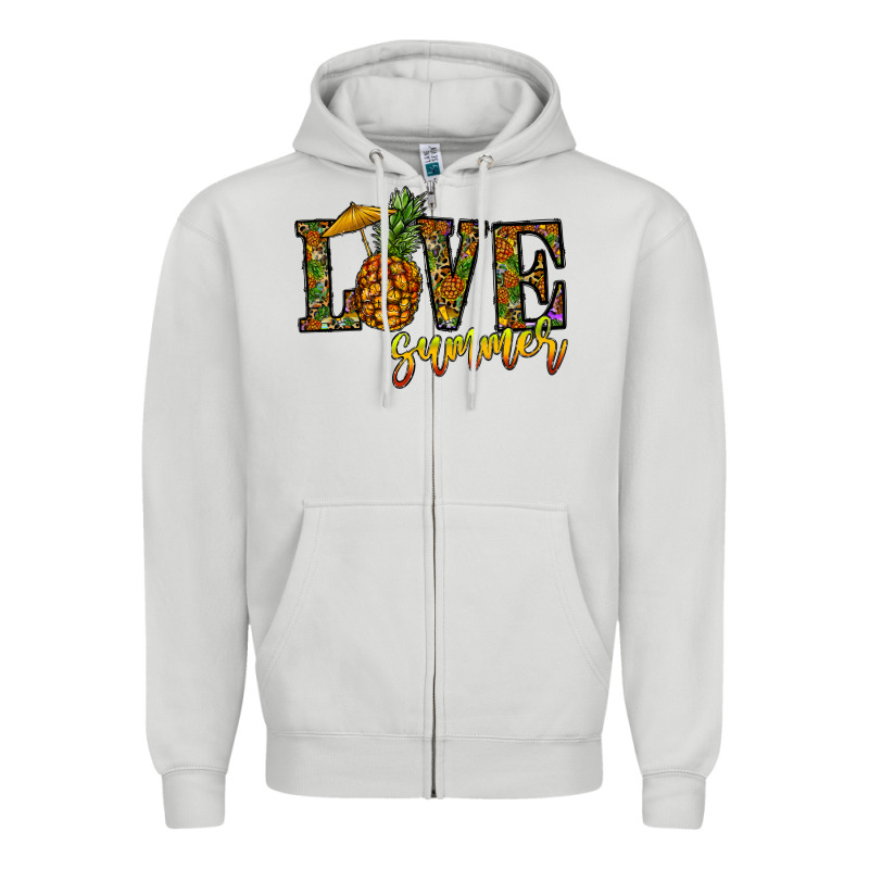 Love Summer Pinapple Zipper Hoodie by CowhideDigitalArt | Teevron