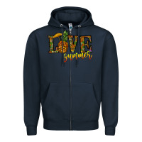 Navy love summer pinapple Zipper Hoodie - CowhideDigitalArt