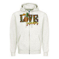 Oatmeal Heather love summer pinapple Zipper Hoodie - CowhideDigitalArt