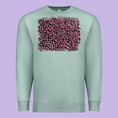 Pink Leopard With Pink Glitter Premium Sweatshirt Designed By Artiststas
