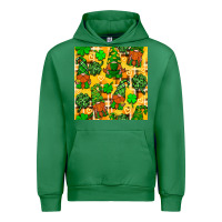Emerald St. Patricks gnomies seamless pattern Urban Hoodie - BundleAndBundleShop
