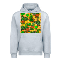 Heather Grey St. Patricks gnomies seamless pattern Urban Hoodie - BundleAndBundleShop