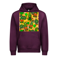Mauve Wine St. Patricks gnomies seamless pattern Urban Hoodie - BundleAndBundleShop