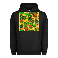 Pigment Black St. Patricks gnomies seamless pattern Urban Hoodie - BundleAndBundleShop
