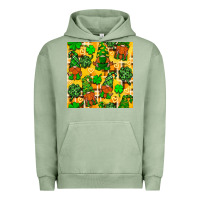Pigment Oil Green St. Patricks gnomies seamless pattern Urban Hoodie - BundleAndBundleShop