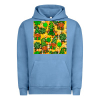 Pigment Pebble Blue St. Patricks gnomies seamless pattern Urban Hoodie - BundleAndBundleShop
