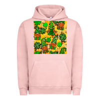 Pigment Salmon St. Patricks gnomies seamless pattern Urban Hoodie - BundleAndBundleShop