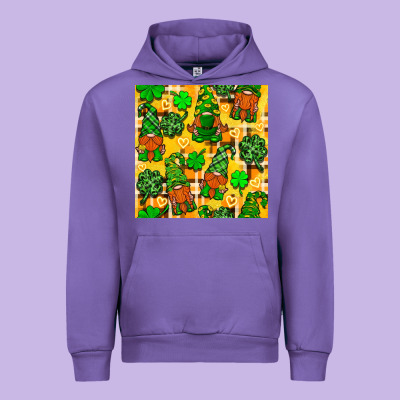 St. Patricks Gnomies Seamless Pattern Urban Hoodie Designed By Bundleandbundleshop
