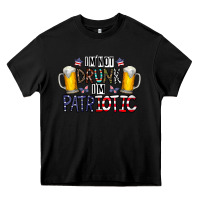 Black I'm Not Drunk I'm Patriotic Heavy Core Tee - CowhideDigitalArt