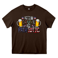 Chocolate Brown I'm Not Drunk I'm Patriotic Heavy Core Tee - CowhideDigitalArt
