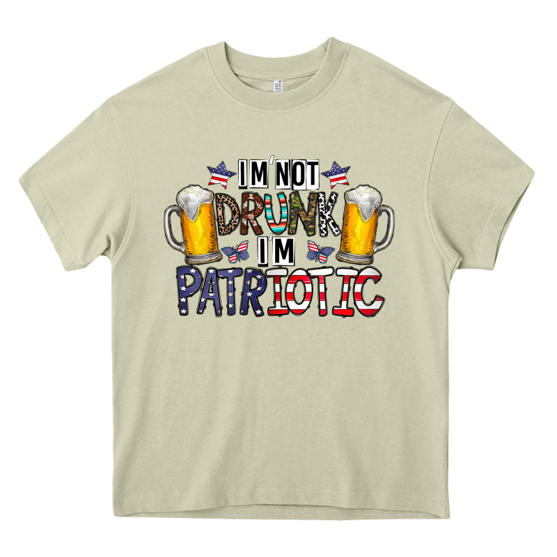 I'm Not Drunk I'm Patriotic Heavy Core Tee by CowhideDigitalArt | Teevron