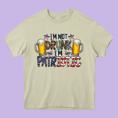 I'm Not Drunk I'm Patriotic Heavy Core Tee Designed By Cowhidedigitalart