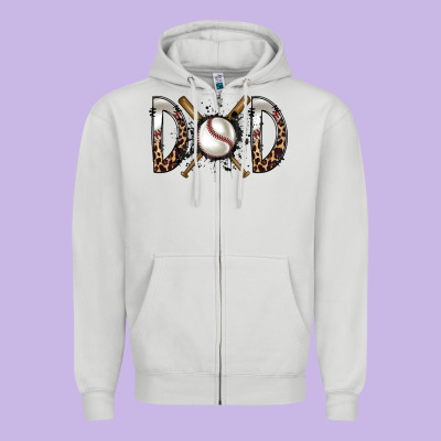 Dad Baseball Zipper Hoodie Designed By Racoondesign
