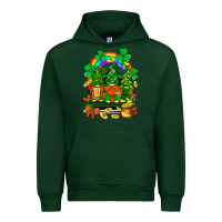 Forest Green st. patricks gnomes truck with rainbow Urban Hoodie - BundleAndBundleShop
