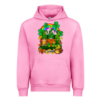 Fuchsia Pink st. patricks gnomes truck with rainbow Urban Hoodie - BundleAndBundleShop