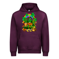 Mauve Wine st. patricks gnomes truck with rainbow Urban Hoodie - BundleAndBundleShop