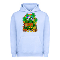 Pigment Grape Ice st. patricks gnomes truck with rainbow Urban Hoodie - BundleAndBundleShop