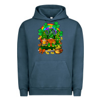 Pigment Midnight Navy st. patricks gnomes truck with rainbow Urban Hoodie - BundleAndBundleShop