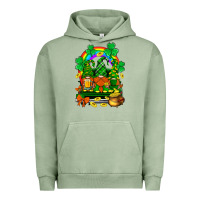 Pigment Oil Green st. patricks gnomes truck with rainbow Urban Hoodie - BundleAndBundleShop