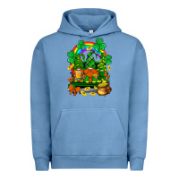 Pigment Pebble Blue st. patricks gnomes truck with rainbow Urban Hoodie - BundleAndBundleShop