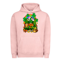 Pigment Salmon st. patricks gnomes truck with rainbow Urban Hoodie - BundleAndBundleShop